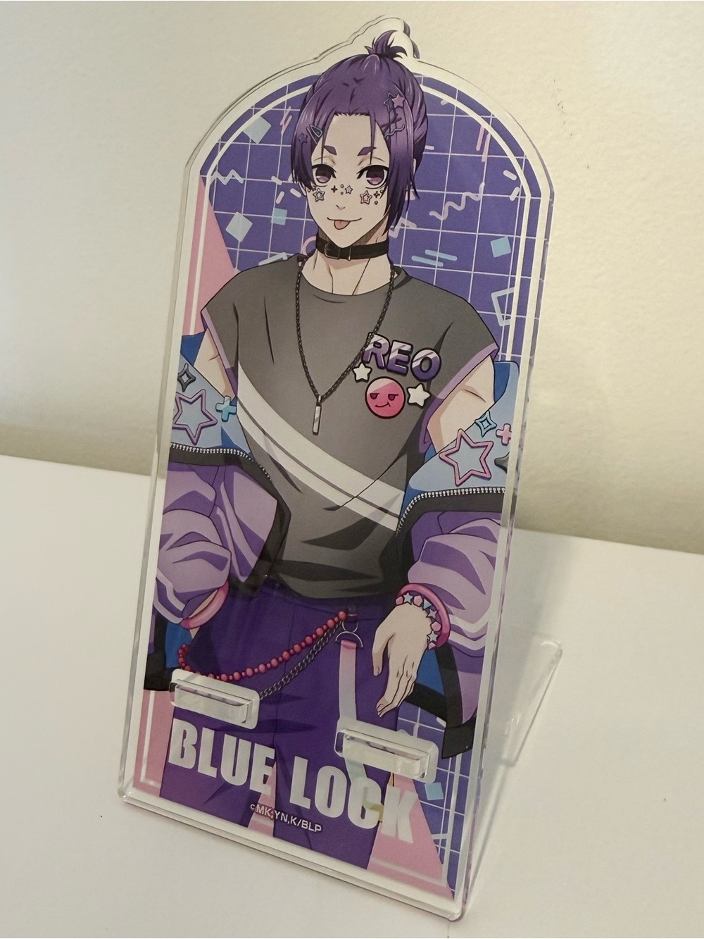 Anime official collectible blue lock reo mikage acrylic phone stand